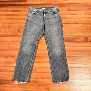Triarchy jeans size 30 acid wash black grey high waisted straight denim organic